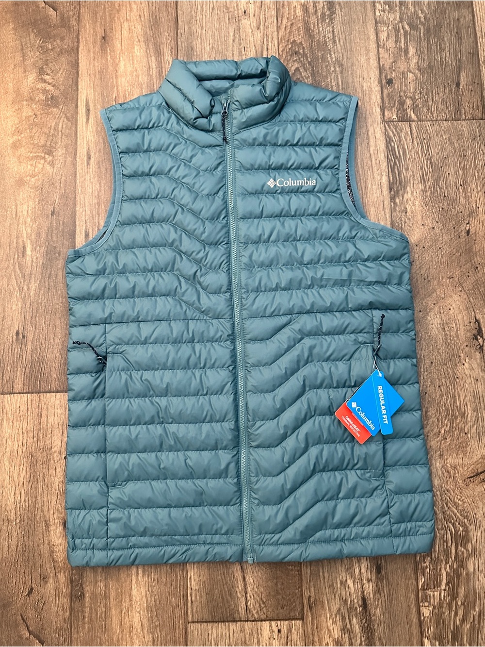 Columbia Packable Down Omni-Heat Outdoor Regular Fit Vest Men’s Size S Teal